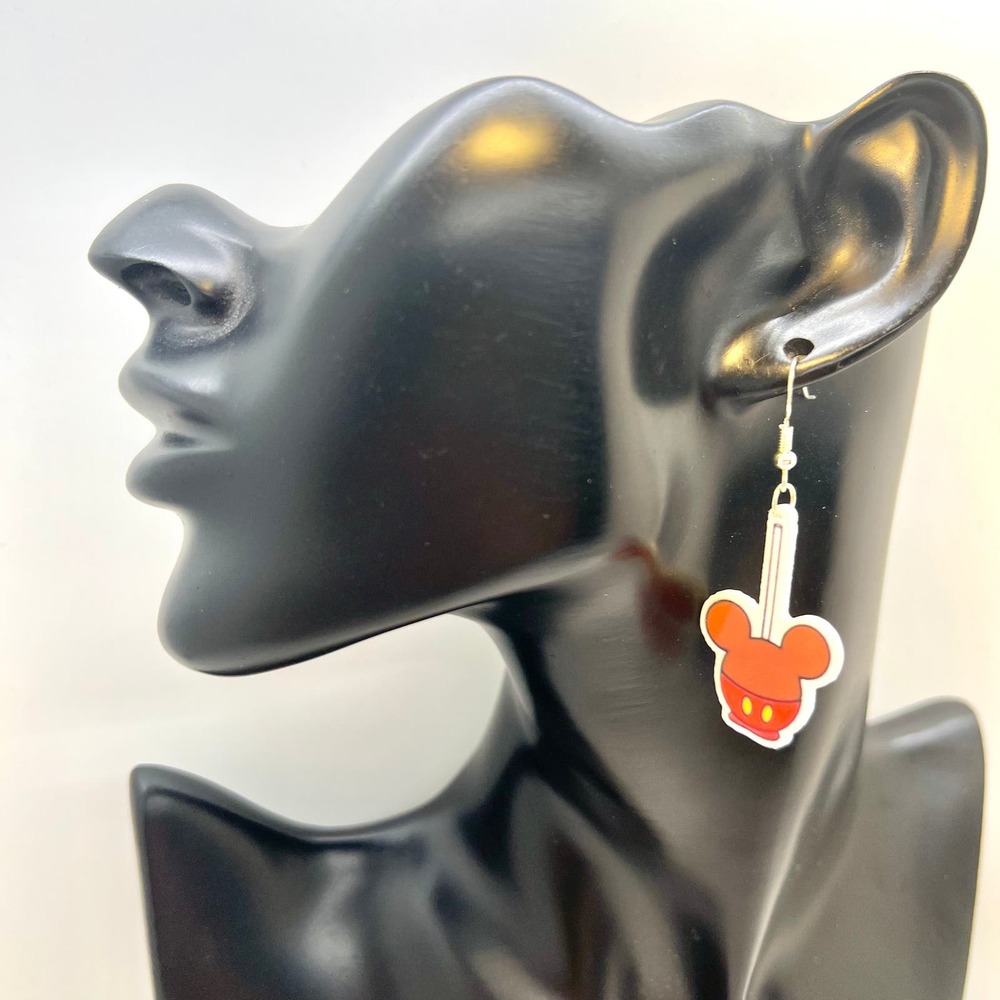 Mickey Caramel Apple Earrings - Orlando Vacation Earrings - Food Earrings - Picture 6 of 7